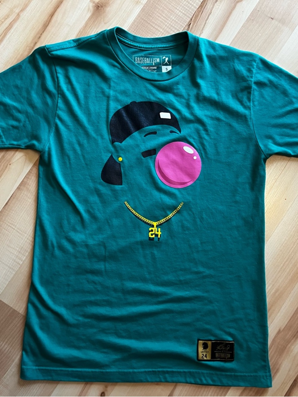 Baseballism Teal Ken Griffey Jr. Bubblegum Graphic Tee